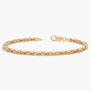 Yellow Gold Byzantine Link Bracelet Classic King Chain Design