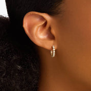 Yellow Gold Diamond Huggie Hoop Earrings