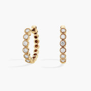 Yellow Gold Diamond Huggie Hoop Earrings