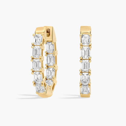 Carave Paris Baguette Crystal Huggie Earrings