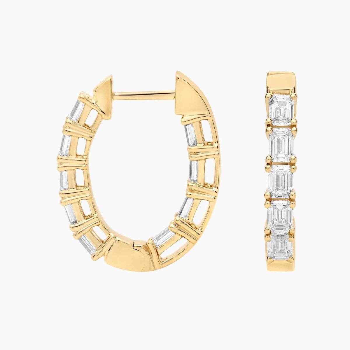 Carave Paris Baguette Crystal Huggie Earrings