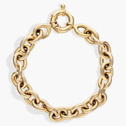 Yellow Gold Oval Link Bracelet with Spring Ring Clasp