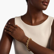 Yellow Gold Oval Link Bracelet with Spring Ring Clasp
