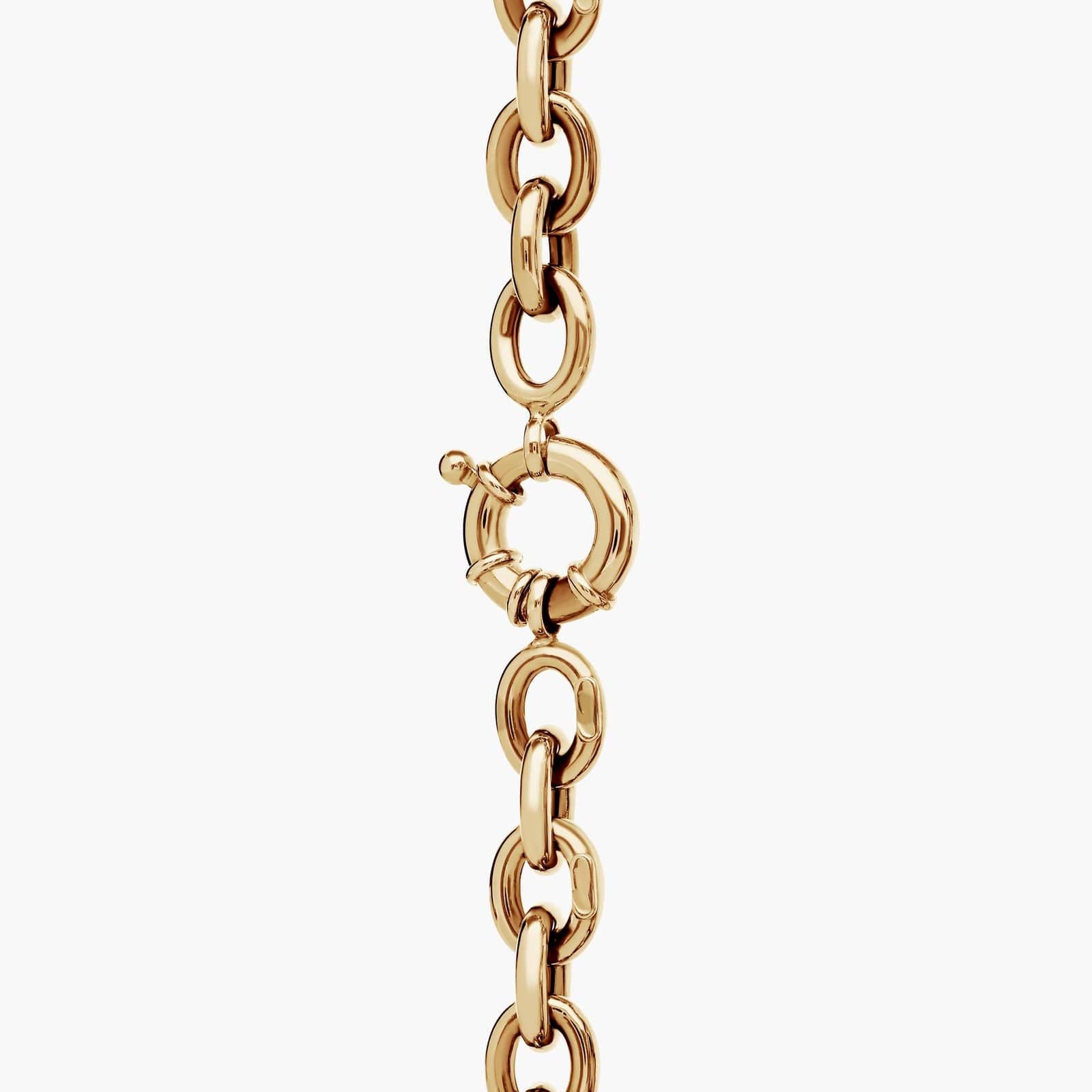 Yellow Gold Oval Link Bracelet with Spring Ring Clasp