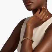 Yellow Gold Oval Link Bracelet with Spring Ring Clasp