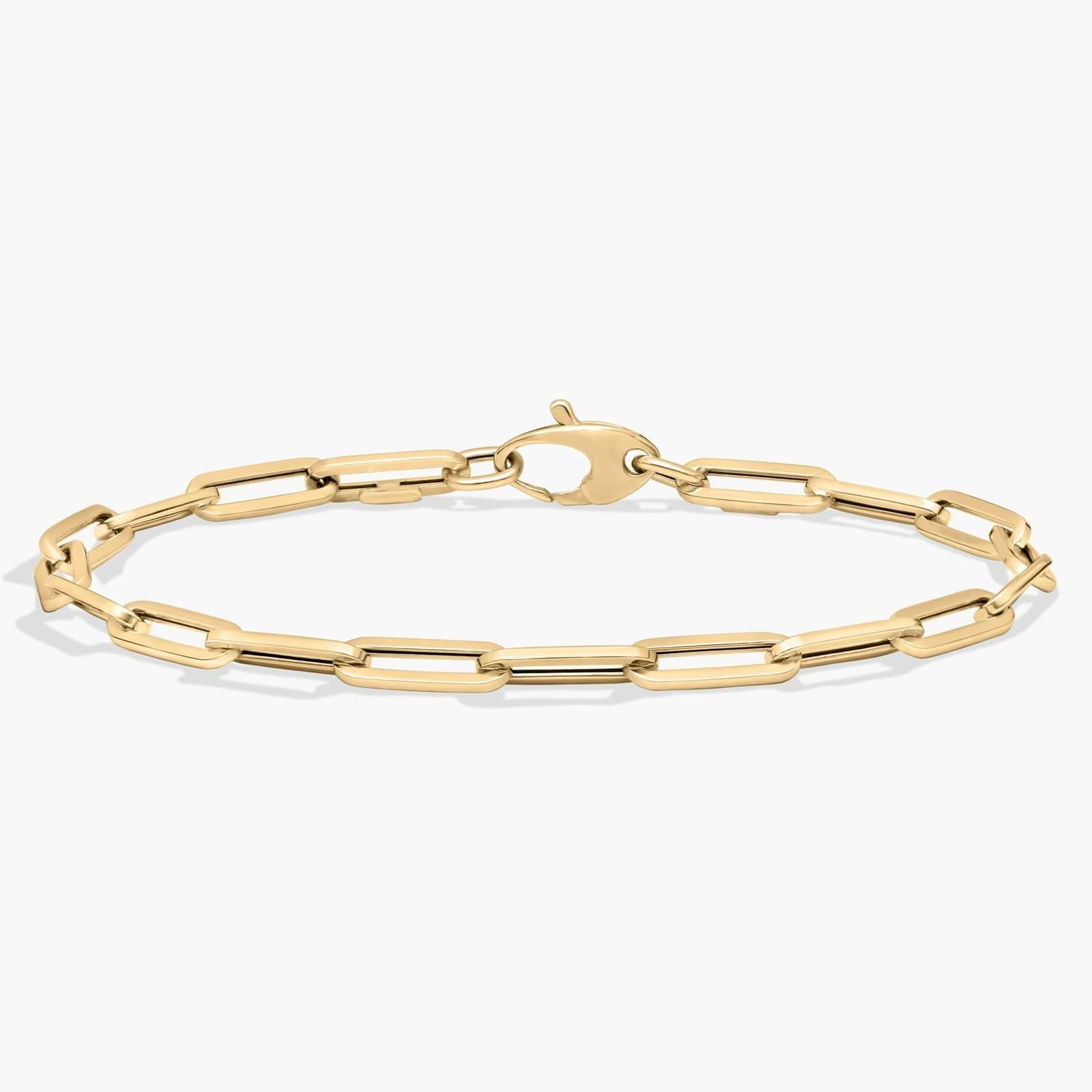 Yellow Gold Paperclip Link Bracelet with Lobster Clasp