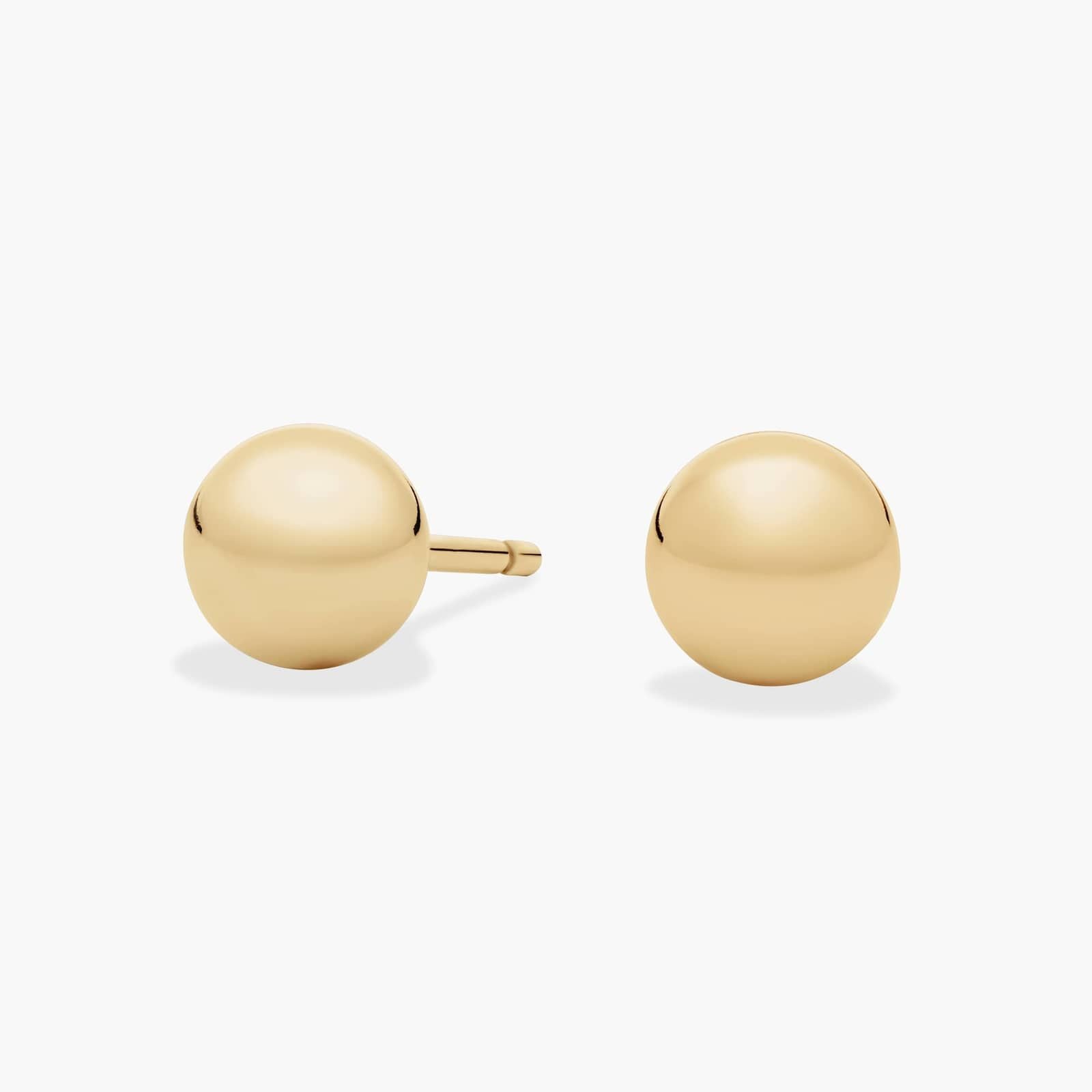 Yellow Gold Polished Ball Stud Earrings