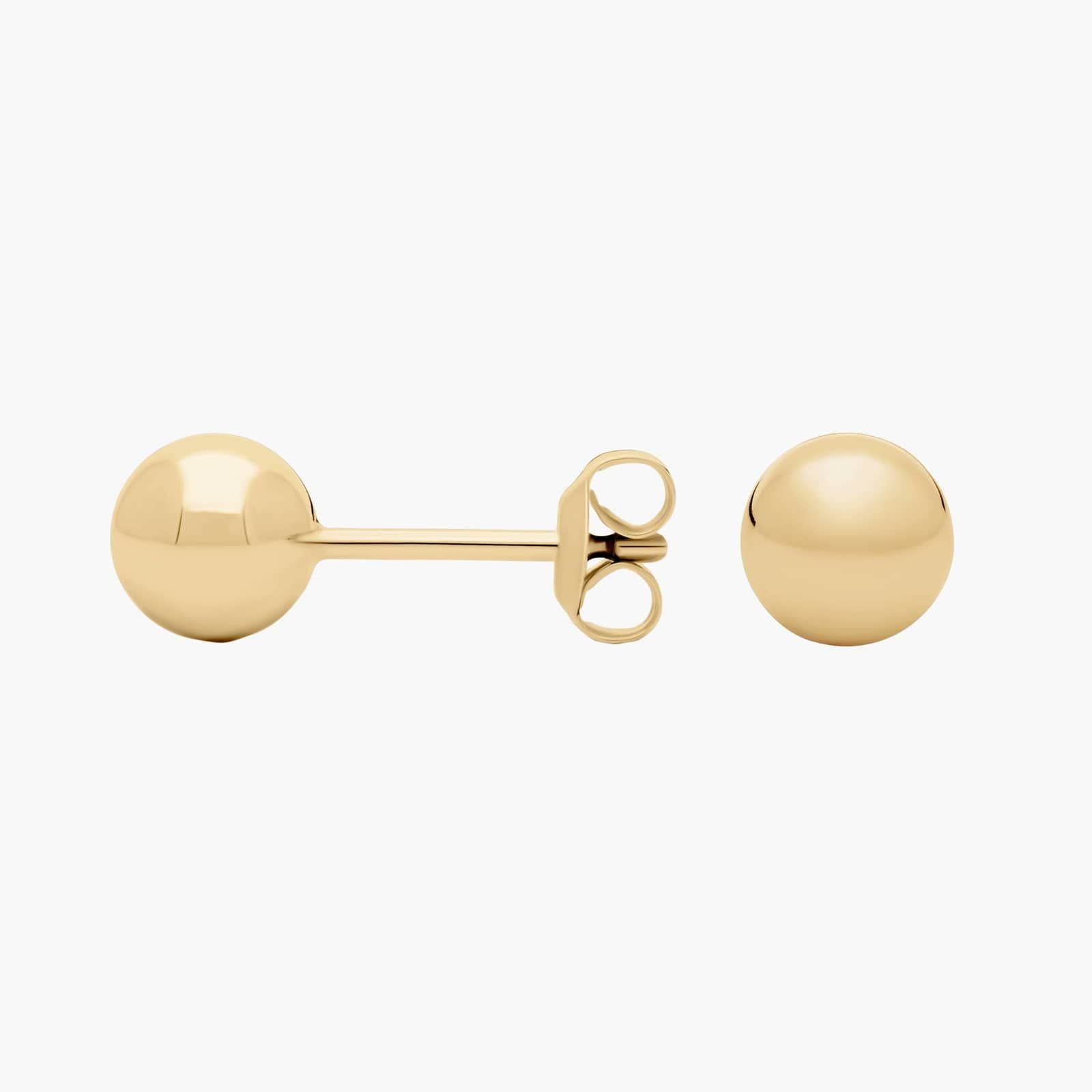 Yellow Gold Polished Ball Stud Earrings