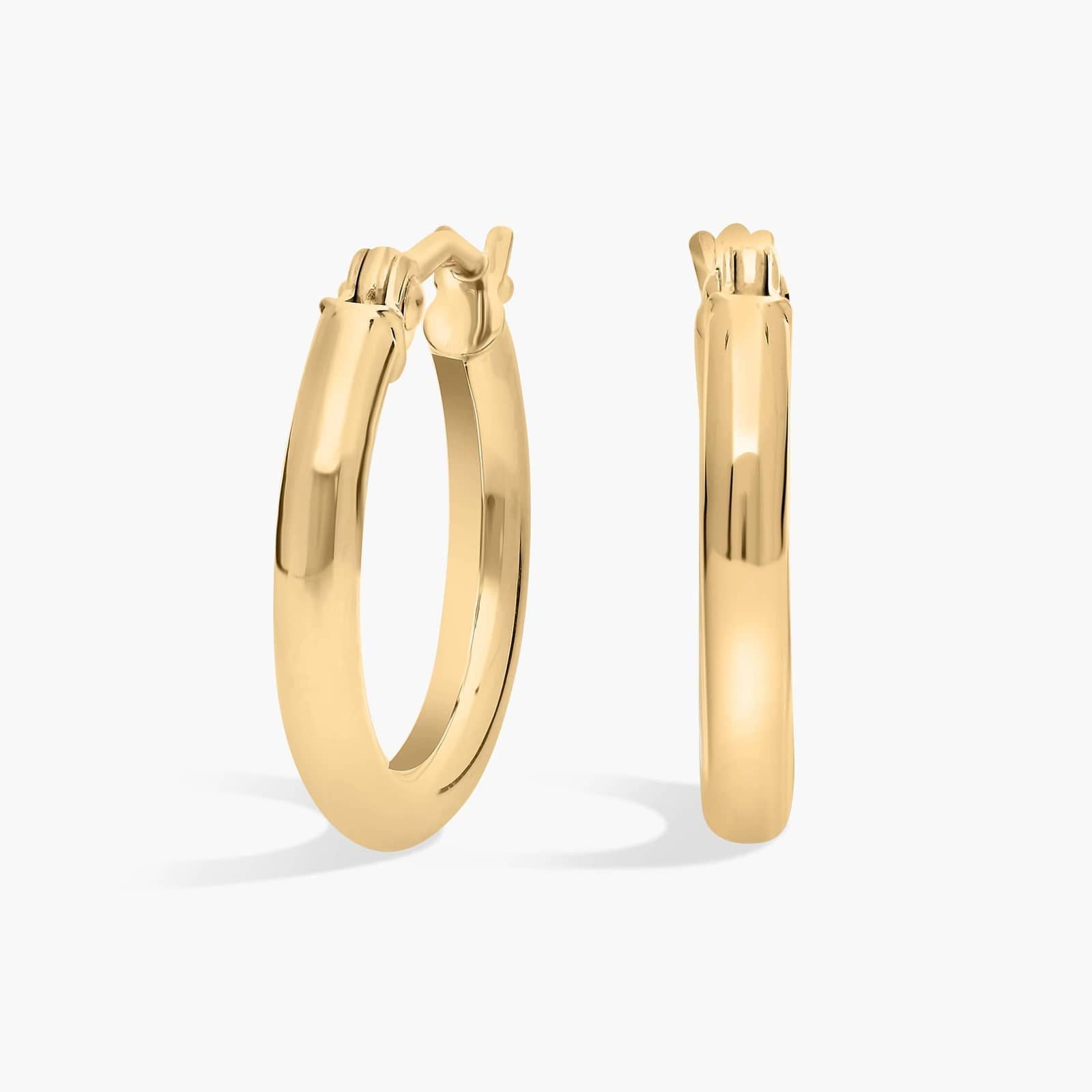 Yellow Gold Polished Huggie Hoop Earrings