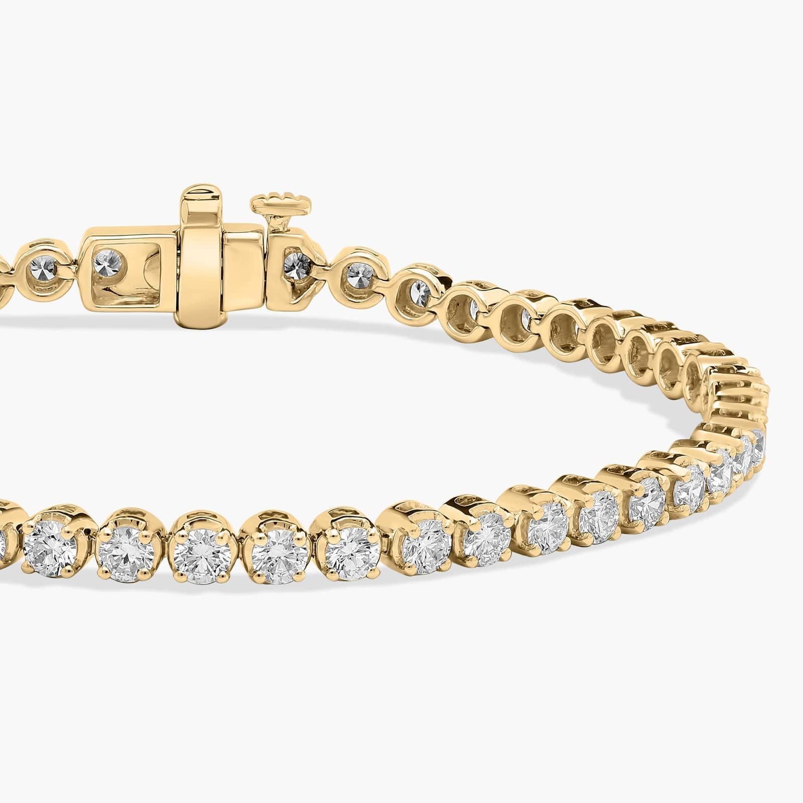 Yellow Gold Round Diamond Scalloped Tennis Bracelet