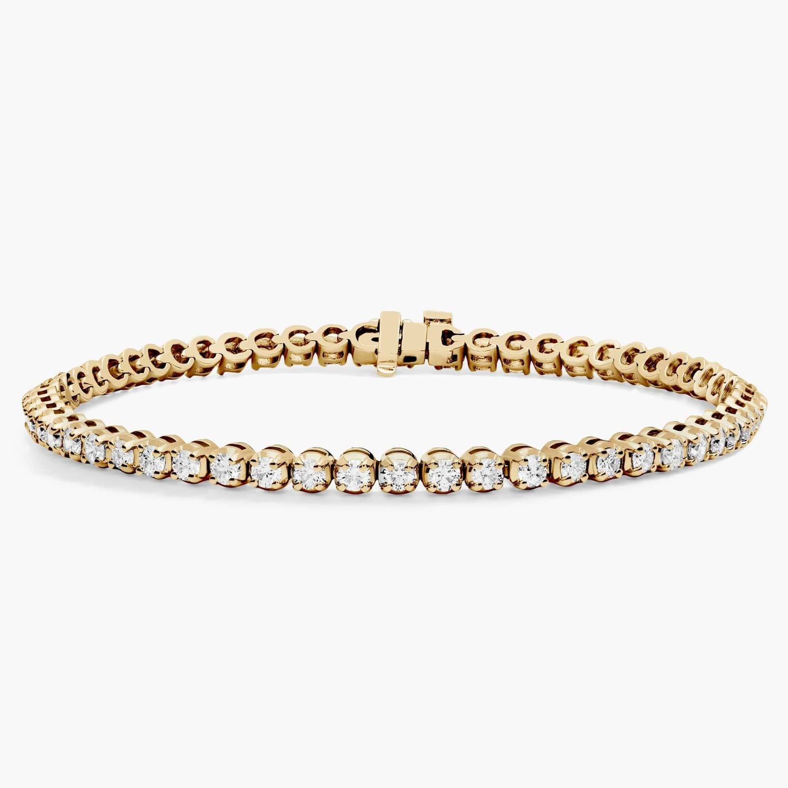 Yellow Gold Round Diamond Tennis Bracelet