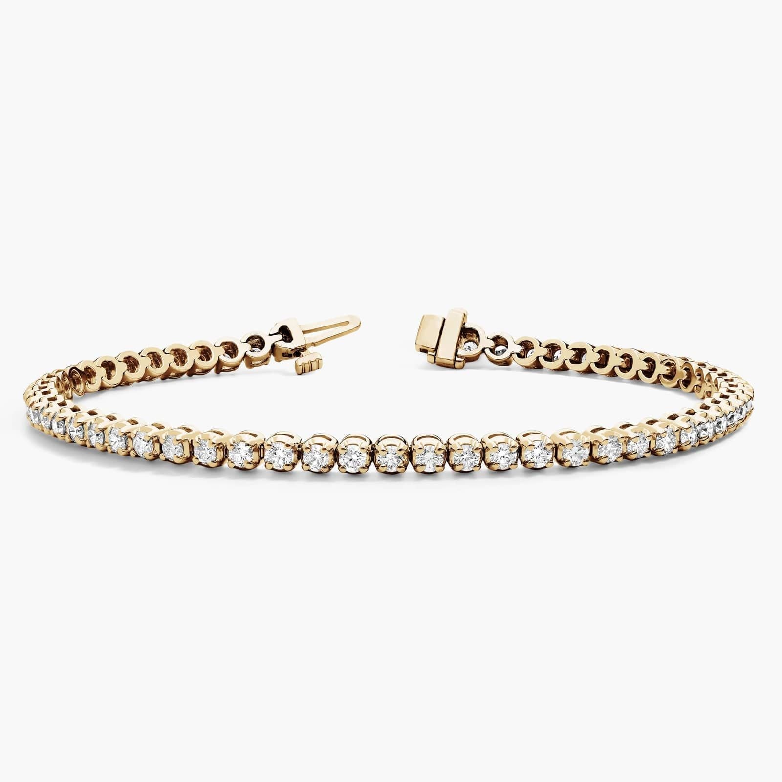 Yellow Gold Round Diamond Tennis Bracelet