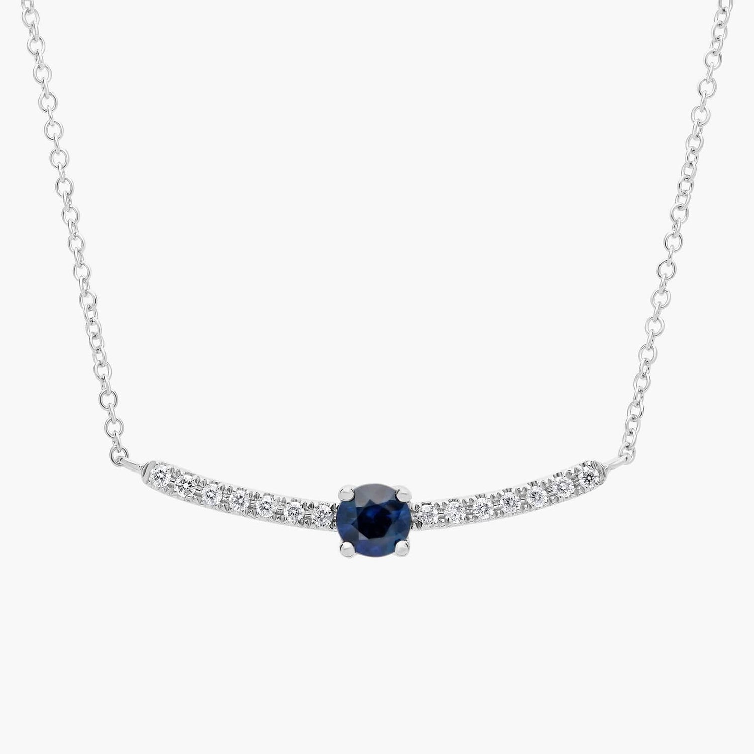 Carave Paris Sapphire Diamond Curve Bar Necklace