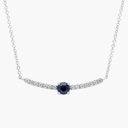 Carave Paris Sapphire Diamond Curve Bar Necklace