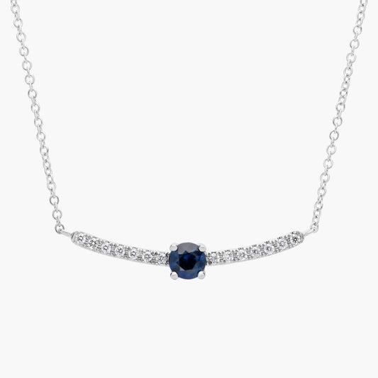 Carave Paris Sapphire Diamond Curve Bar Necklace