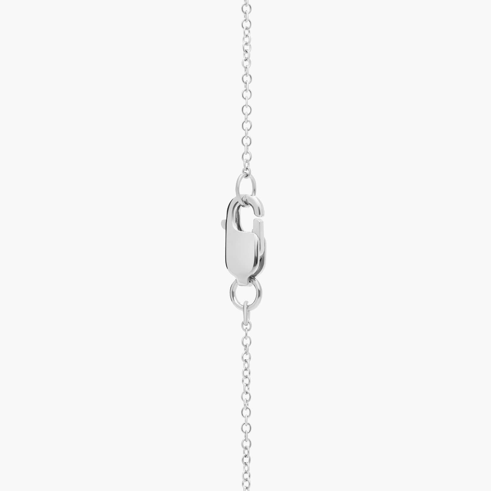Sterling Silver Blue Sapphire Diamond Bar Pendant Necklace