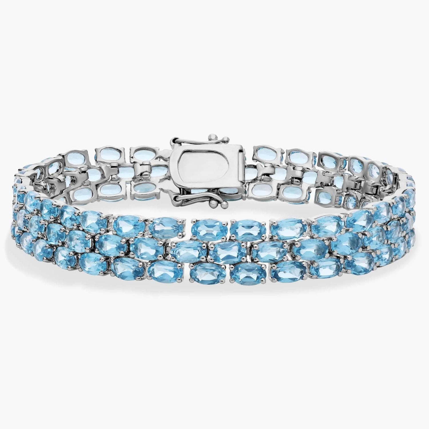 Carave Paris Blue Topaz Multi Row Tennis Bracelet