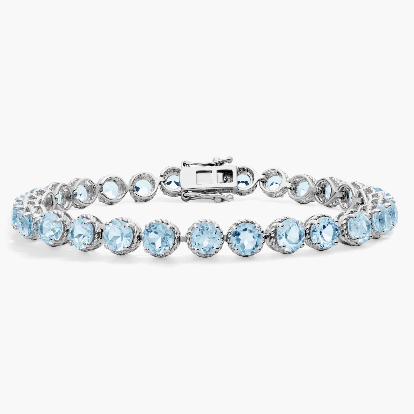 Blue Topaz Sterling Silver Tennis Bracelet