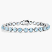 Blue Topaz Sterling Silver Tennis Bracelet