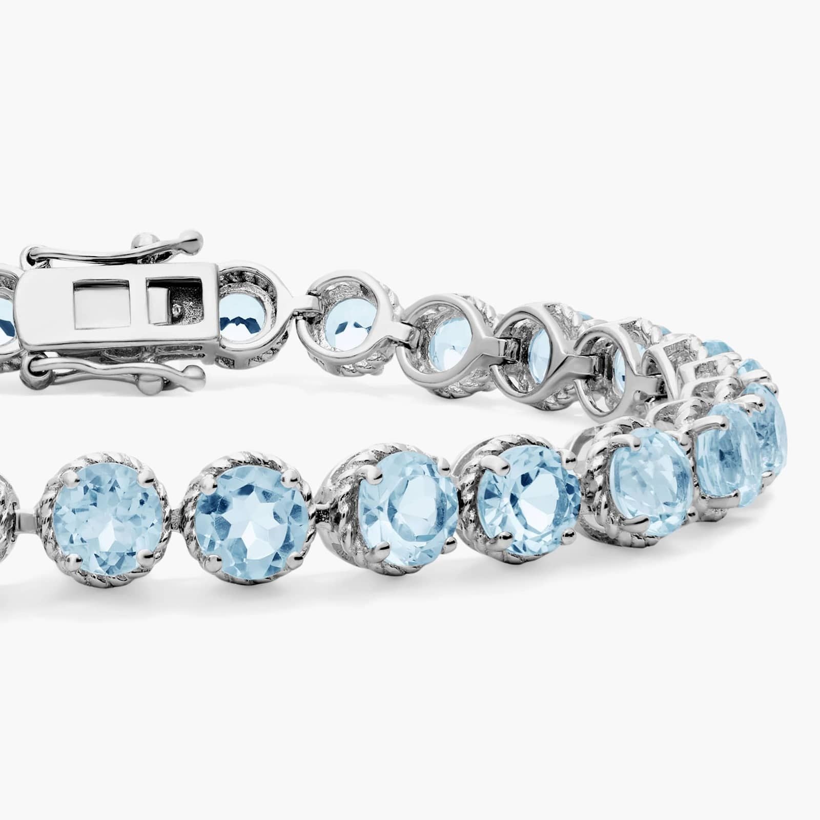 Blue Topaz Sterling Silver Tennis Bracelet