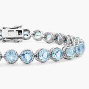 Blue Topaz Sterling Silver Tennis Bracelet