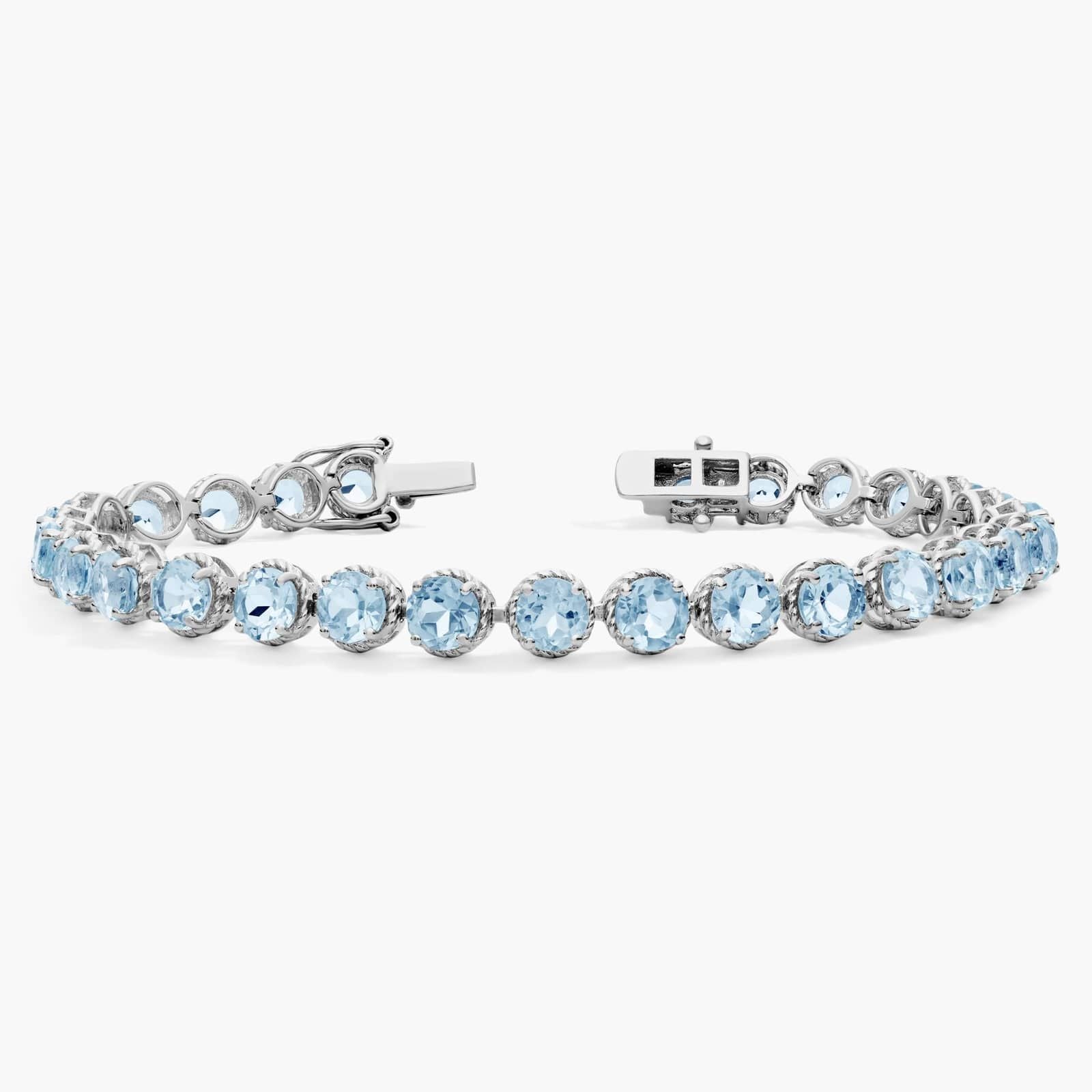 Blue Topaz Sterling Silver Tennis Bracelet