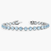 Blue Topaz Sterling Silver Tennis Bracelet