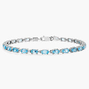 Blue Topaz Sterling Silver Tennis Bracelet