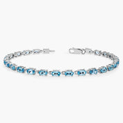 Blue Topaz Sterling Silver Tennis Bracelet