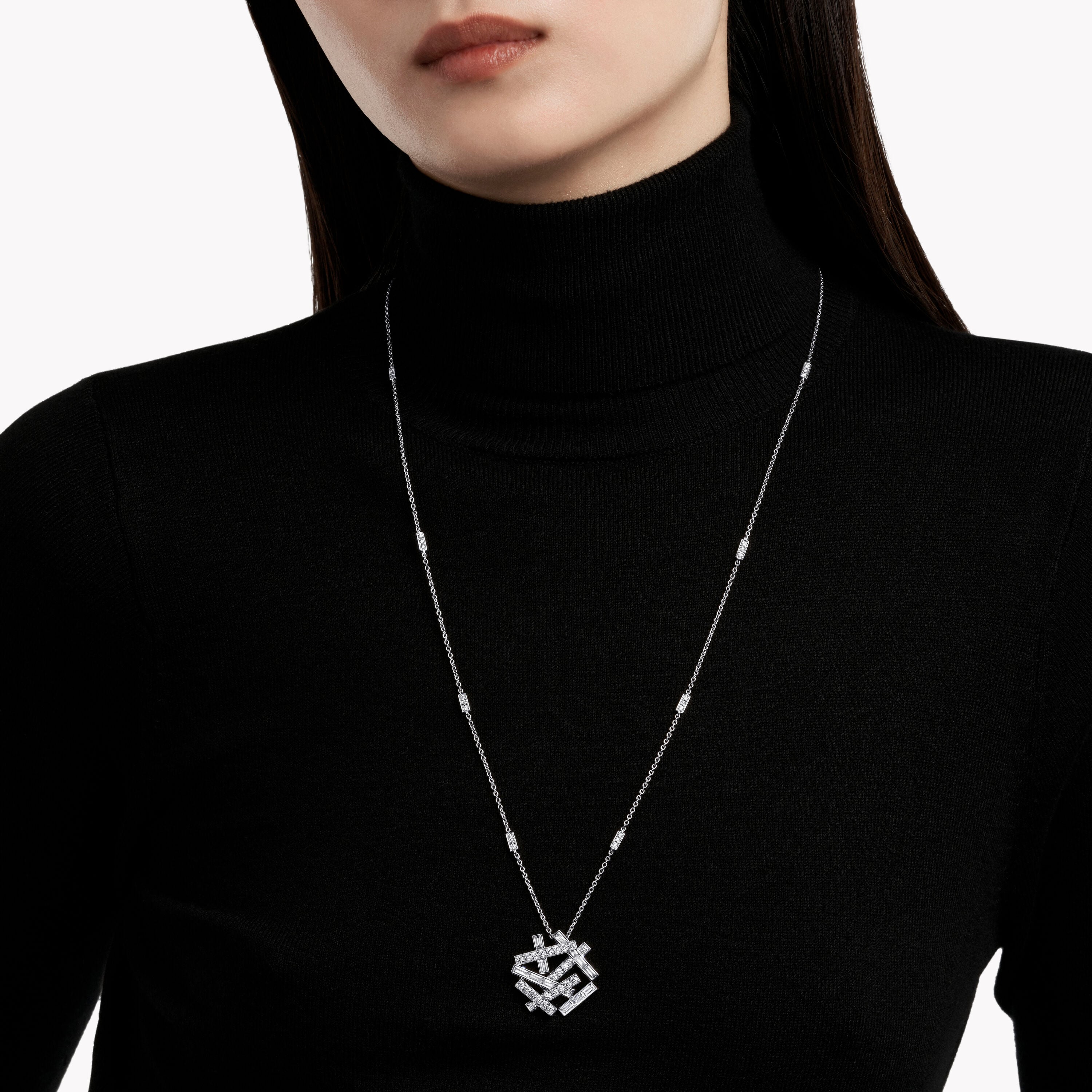 Carave Paris Abstract Diamond Frame Pendant Necklace