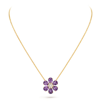 Carave Paris Amethyst Blossom Flower Pendant Necklace