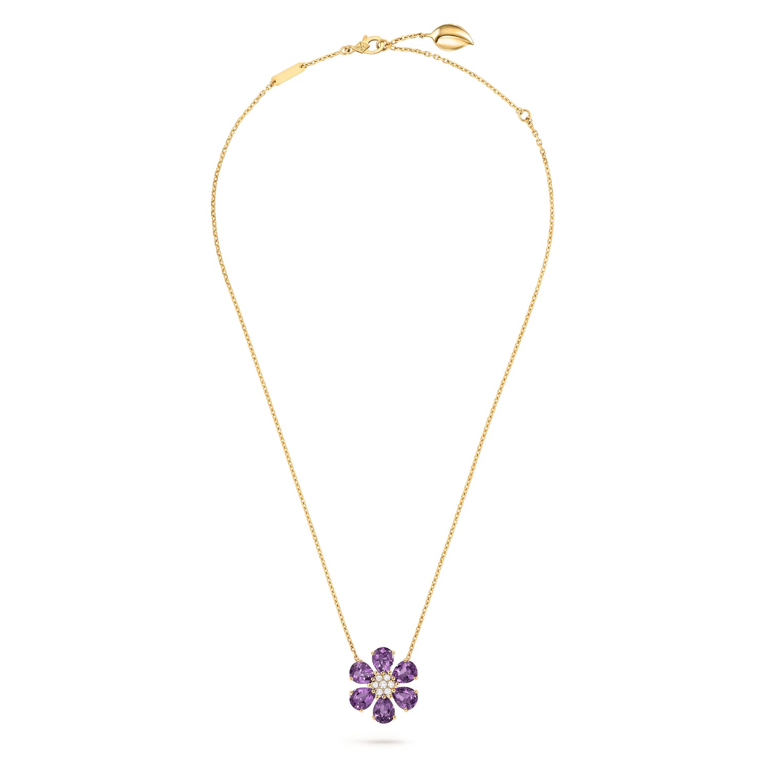 Carave Paris Amethyst Blossom Flower Pendant Necklace