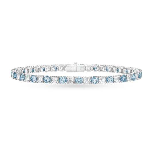Carave Paris Aquamarine & Diamond Tennis Bracelet  Short Description