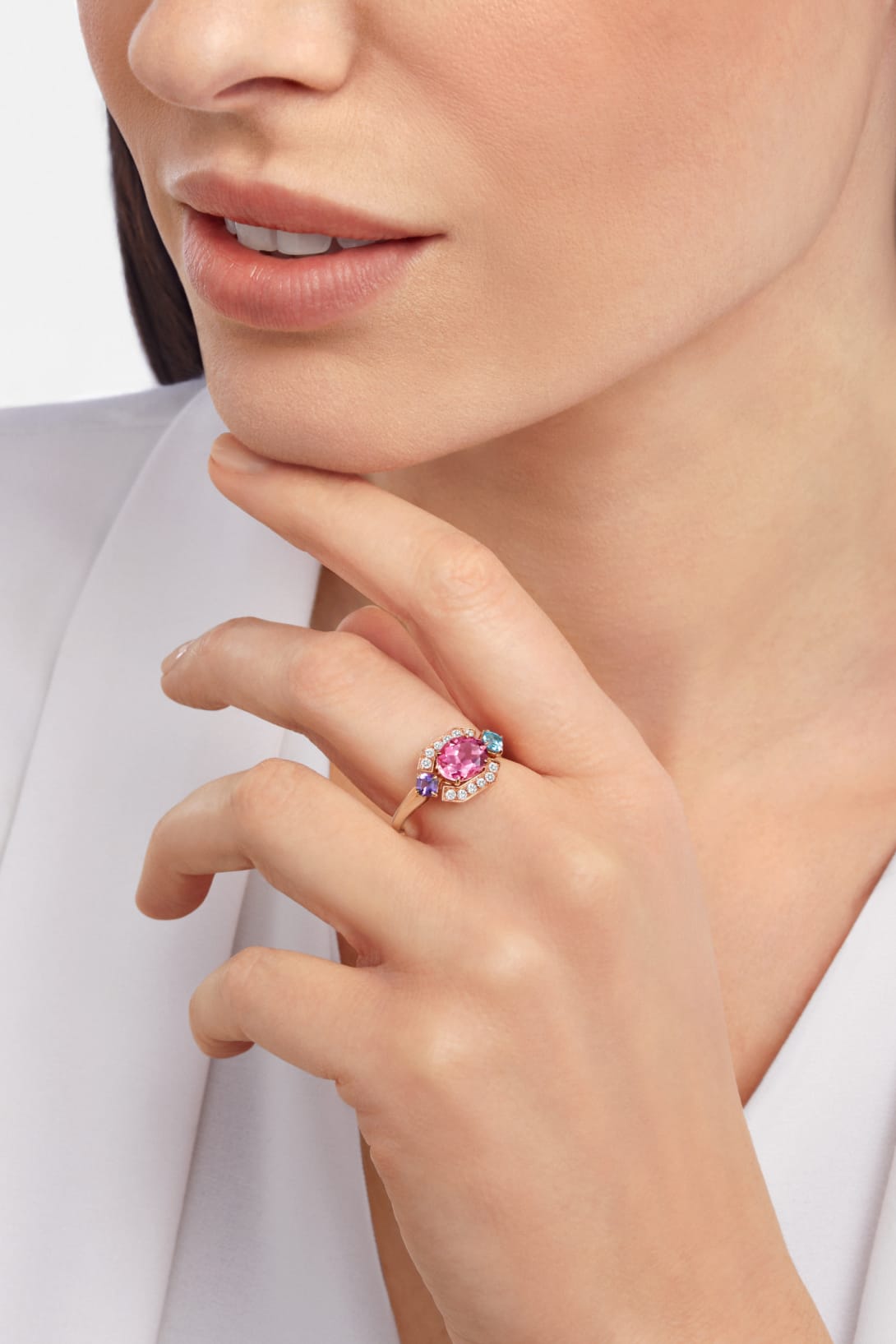 Carave Paris Art Deco Gemstone Halo Ring