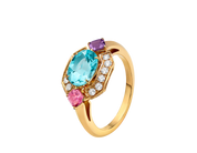 Carave Paris Art Deco Gemstone Halo Ring