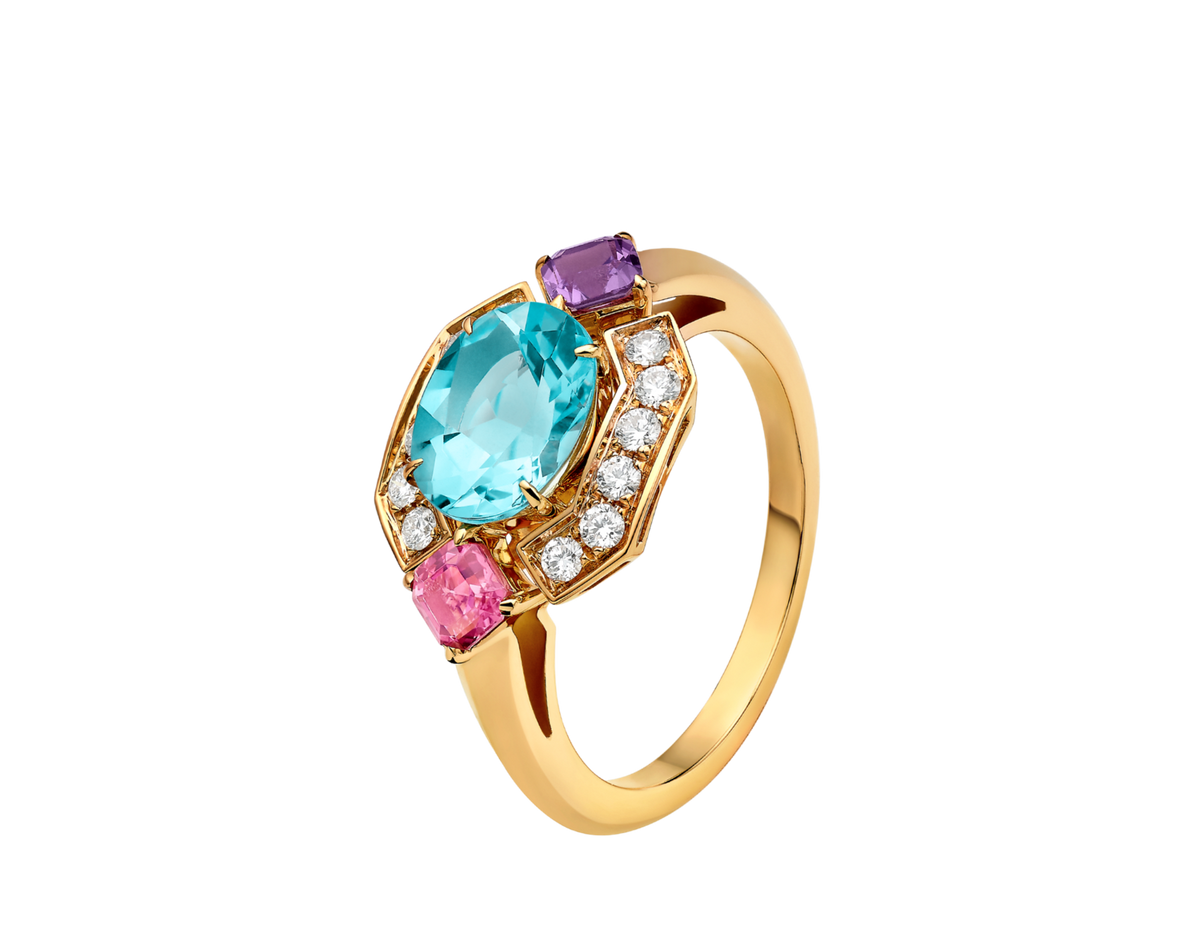 Carave Paris Art Deco Gemstone Halo Ring