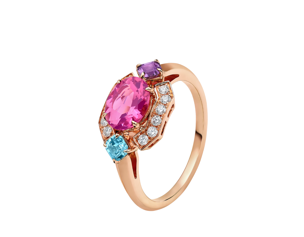 Carave Paris Art Deco Gemstone Halo Ring