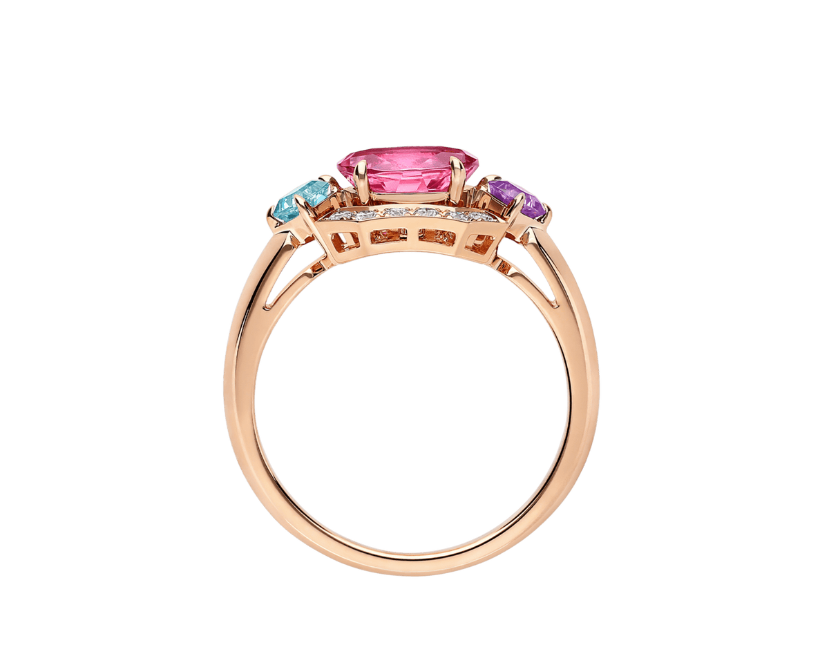 Carave Paris Art Deco Gemstone Halo Ring