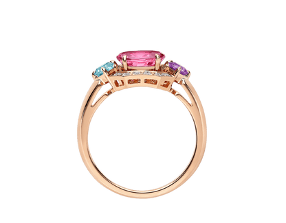 Carave Paris Art Deco Gemstone Halo Ring