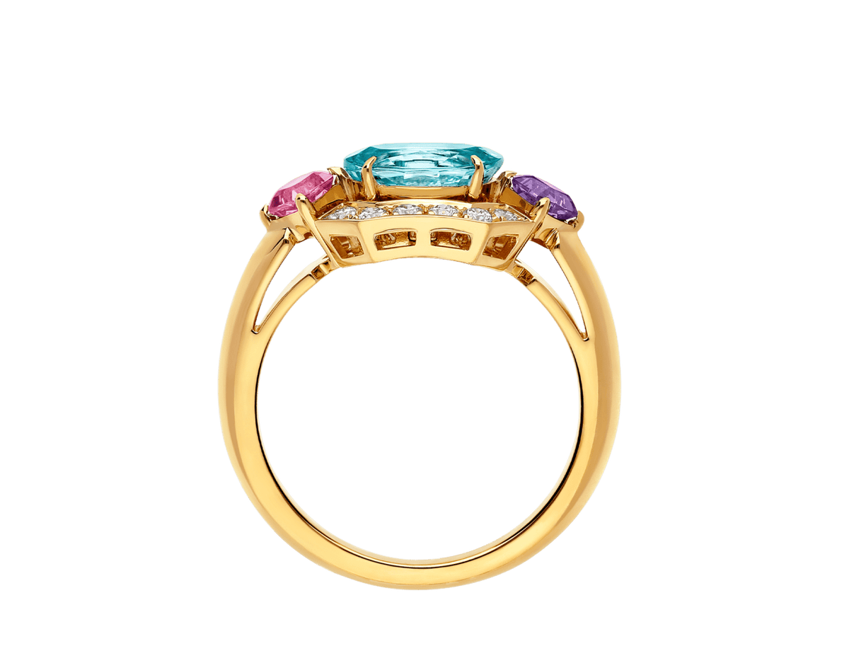 Carave Paris Art Deco Gemstone Halo Ring