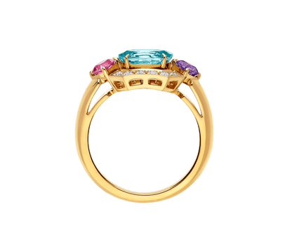 Carave Paris Art Deco Gemstone Halo Ring