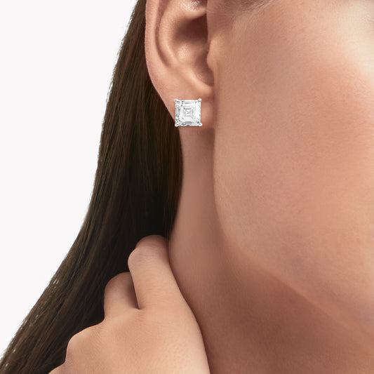 Carave Paris Asscher Cut Diamond Stud Earrings