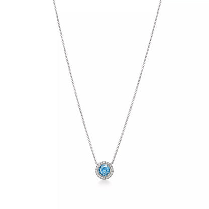 Carave Paris Blue Halo Pendant Necklace