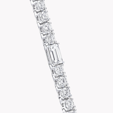 Carave Paris Baguette Diamond Tennis Bracelet White Gold
