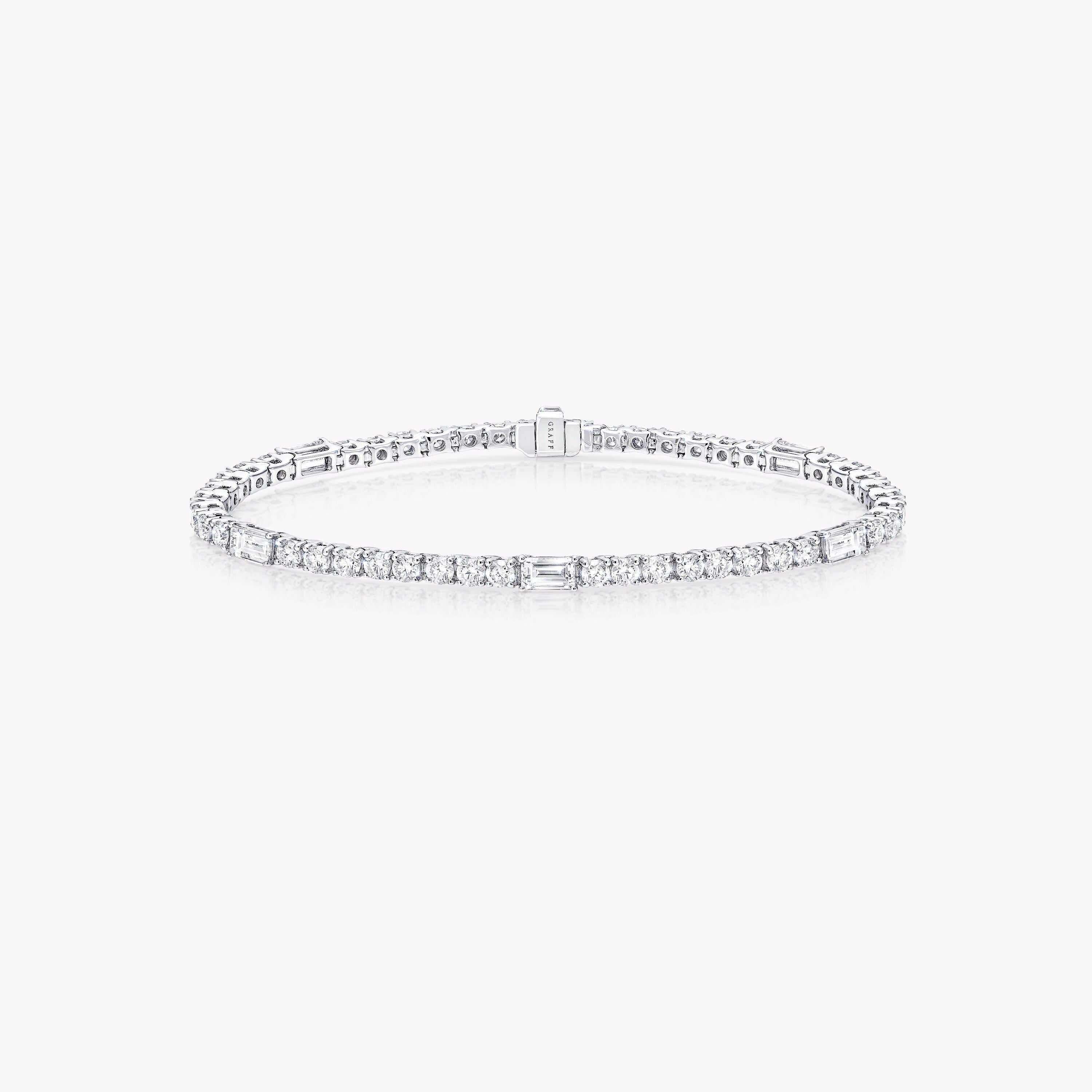 Carave Paris Baguette Diamond Tennis Bracelet White Gold