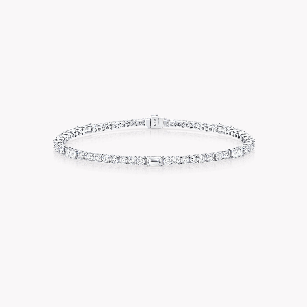 Carave Paris Baguette Diamond Tennis Bracelet White Gold
