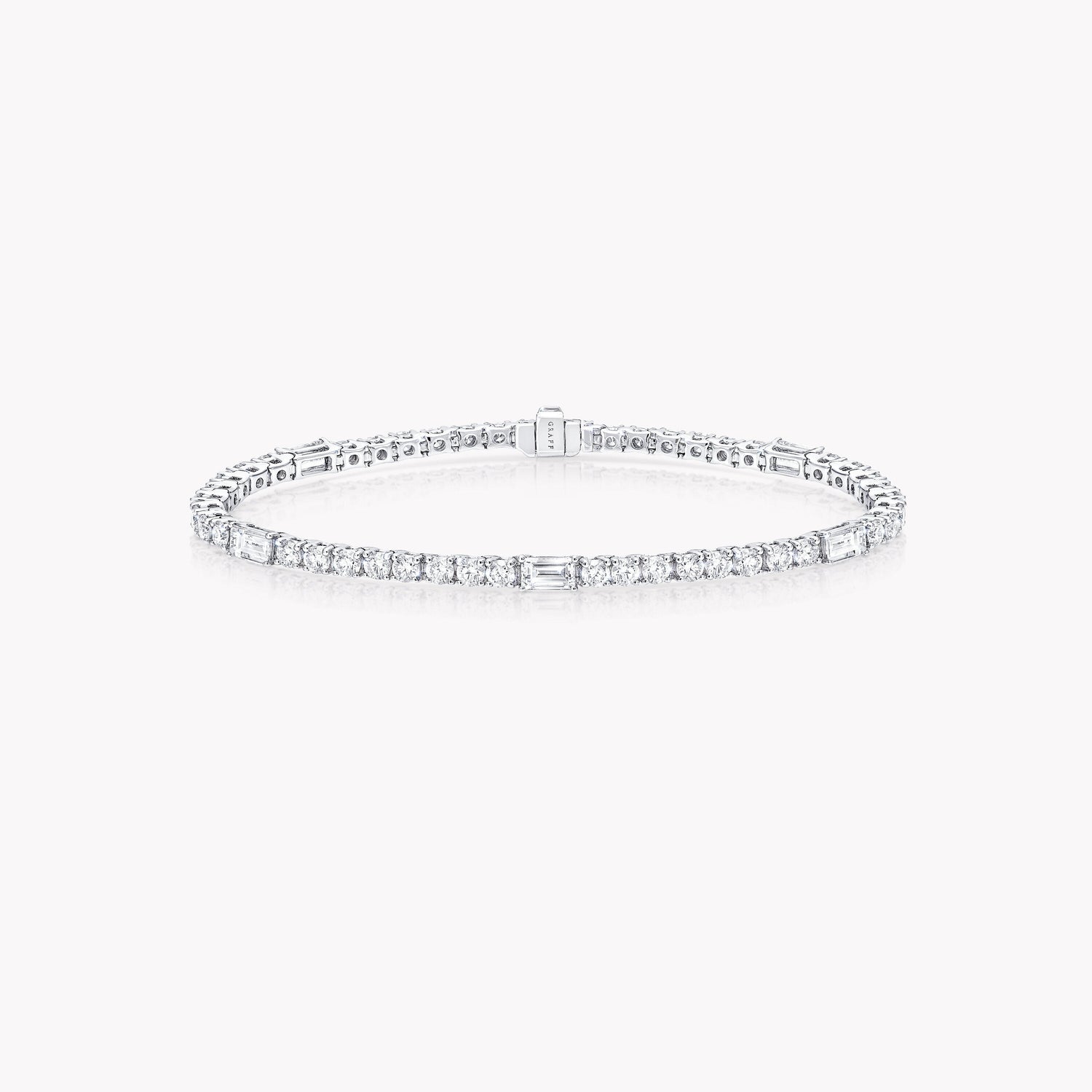 Carave Paris Baguette Diamond Tennis Bracelet White Gold