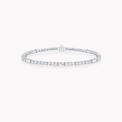 Carave Paris Baguette Diamond Tennis Bracelet White Gold
