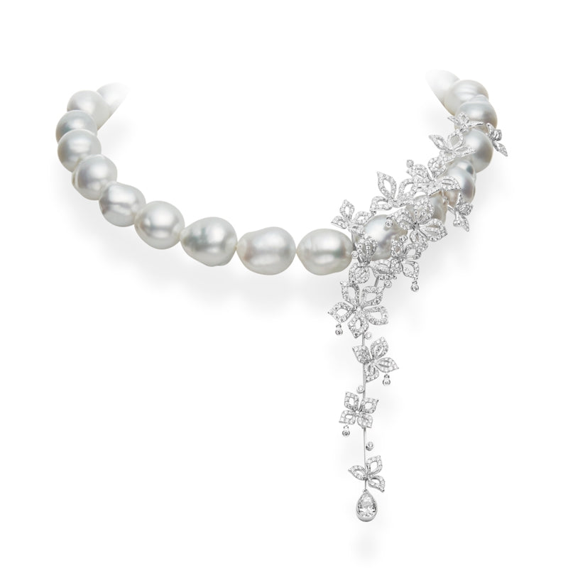 Carave Paris Baroque Pearl Floral Drop Necklace