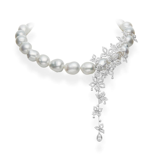Carave Paris Baroque Pearl Floral Drop Necklace